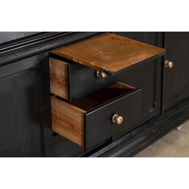 19th Century French Ebonised Fruitwood Housekeepers Cupboard, 1880 For Sale - Image 11 of 18