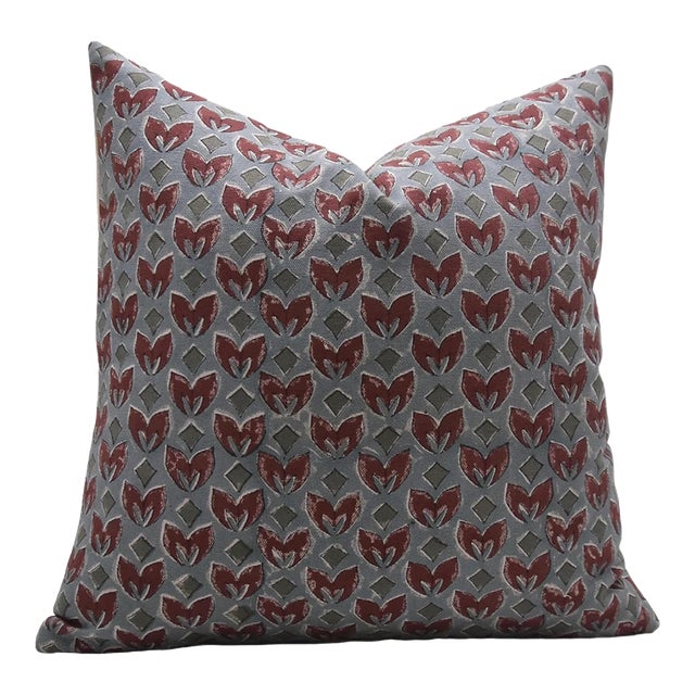 Fabdivine Block Printed Cover 18x18 Inch Duck Canvas- Titli For Sale