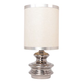 Vintage Silver-Colored Ceramic Table Lamp, 1970s For Sale