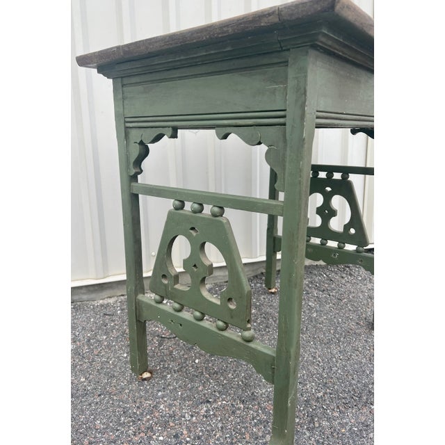 This charming table is comprised of architectural segments from the Victorian era. A lovely rustic arts & crafts piece It...