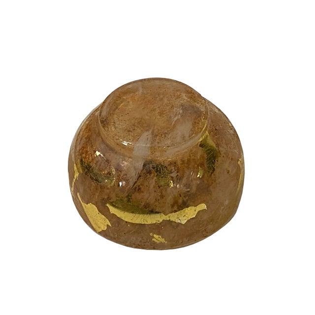 Mud Marks UnderGround Treasure Crystal Glass Bowl With Gold Paint For Sale - Image 4 of 6