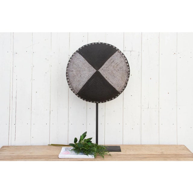 African Black & White Beaded Shield on Stand For Sale - Image 10 of 10