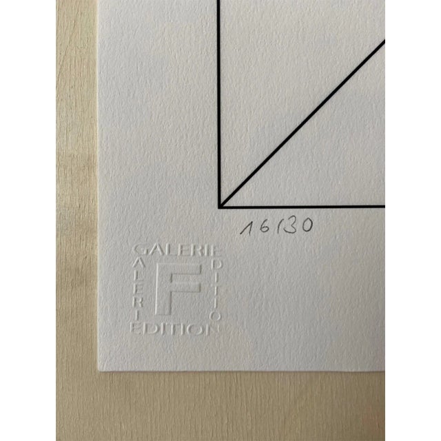 Early 21st Century Gottfried Honegger, Composition 1 3D Square (Light Blue), 2015, Silkscreen For Sale - Image 5 of 6