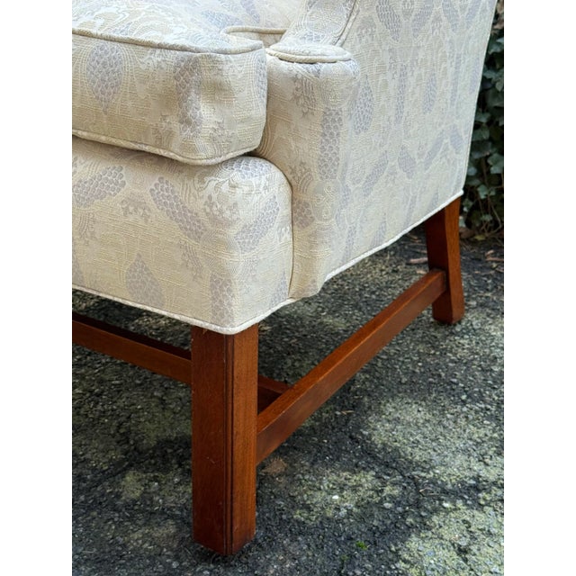 Wood Traditional Chippendale Style Wingback Chair For Sale - Image 7 of 9