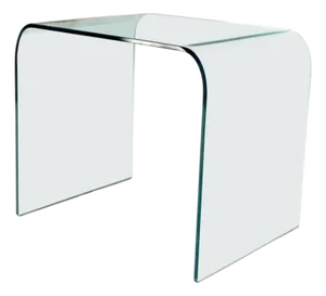 Italian Mid 20th Century Bent Glass End Table Stand