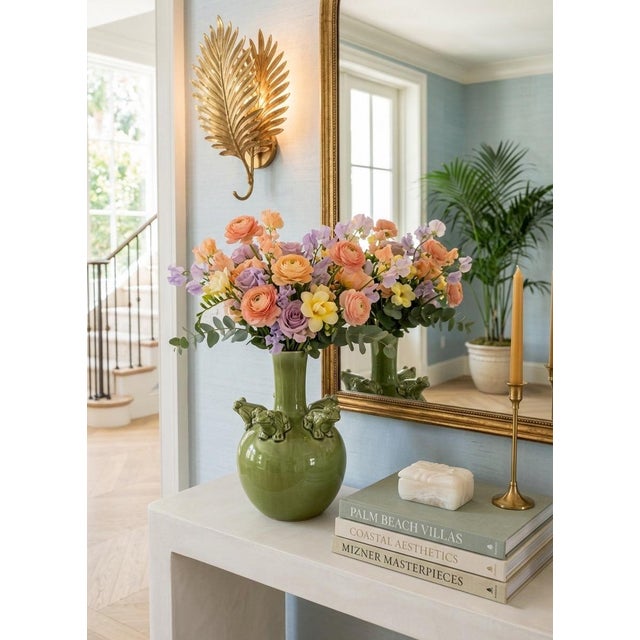 Pistachio Whimsical Italian Ceramic Frog Bud Vase For Sale - Image 8 of 10