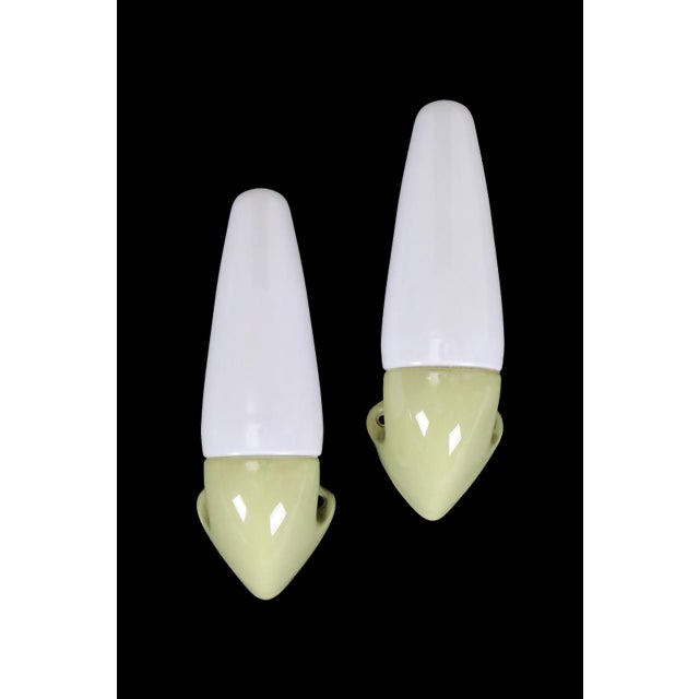 Set of two "6035" wall lamps by ifö, sweden. Color: lemongrass/lime green/yellow-green. A beautiful 1970s color. Made of...