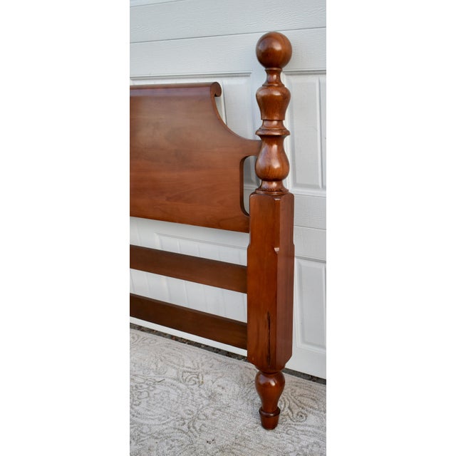 Vintage Full Size Solid Cherry Americana Style Headboard For Sale - Image 4 of 13