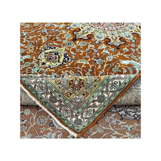 Traditional 1980s Old Persian Tabriz Masterpiece Rug 9’11” X 13’7″ For Sale - Image 3 of 11