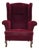 Danish Highback Wingback Armchair in Cherry-Red Velour, 1960s For Sale
