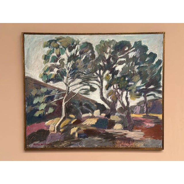 Rune Nilsson, Birches, 1950s, Oil Painting on Canvas, Framed For Sale - Image 7 of 14