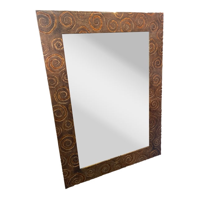 1970s Harrison & Gil Dauphine Large Gold Beveled Mirror #132 For Sale