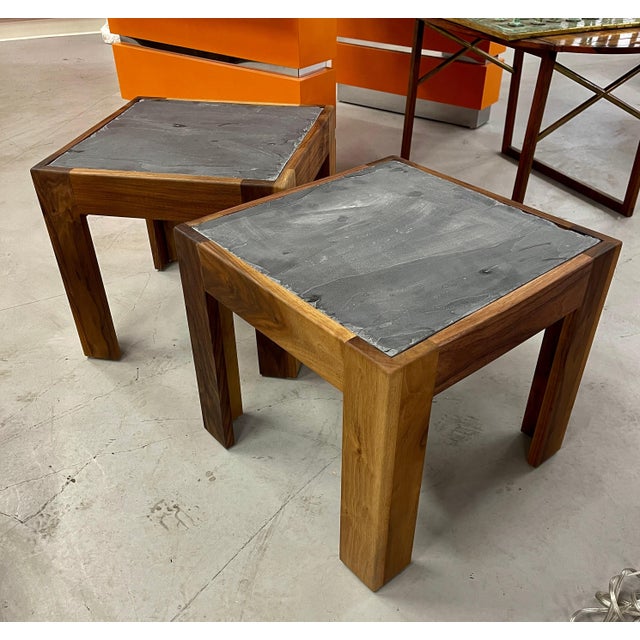 2020s Custom Walnut and Slate Tables For Sale - Image 5 of 12