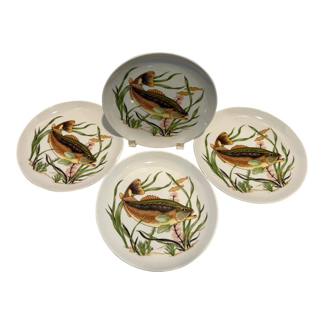 Vintage Poisson by Gailstyn Fish Salad Plates 4- 7 3/4” Japan For Sale