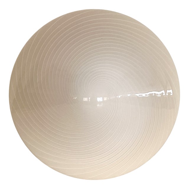 Mid-Century Italian Murano Glass Flush Mount with Swirl Glass, 1970s For Sale