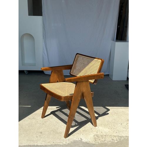 Natural Wood Cane Office Chair For Sale - Image 14 of 18