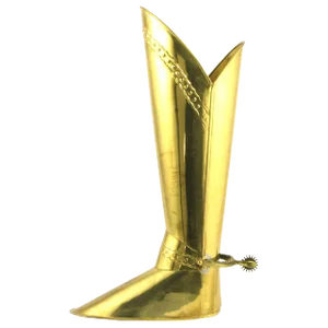 Circa 1930s English Spurred Brass Knight's Boot Umbrella Stand