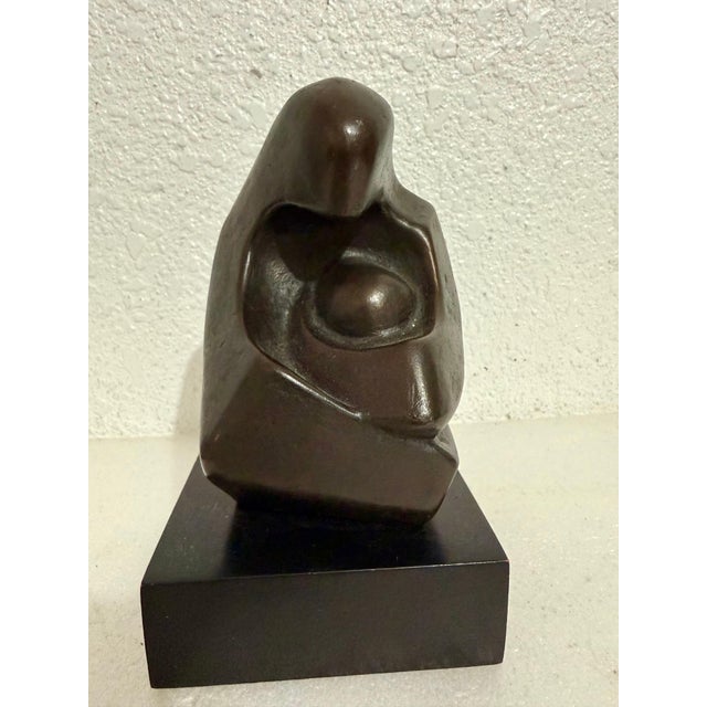 Zvi Yehuda Aldouby (Isreali, 1904-1996) Bronze of Mother and Child, Signed "Z. ALDOUBY" on bottom edge of statue, On a...