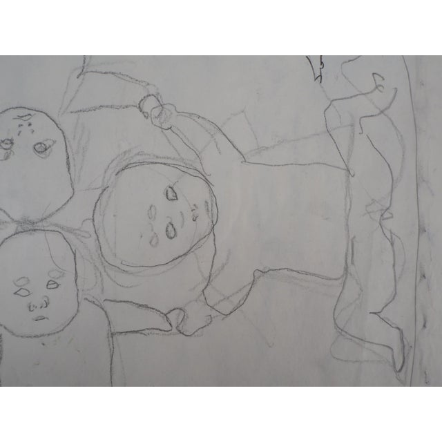 Children Dancing Drawing by Tsuguharu Foujita, 1950 For Sale - Image 6 of 8