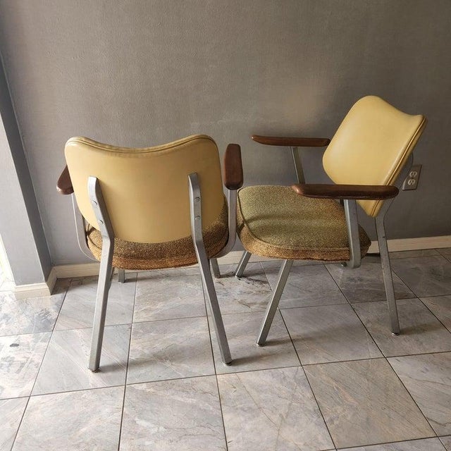 Mid-Century Modern 1960s Donald Deskey Style Industrial Armchairs Streamline for Royal Metal For Sale - Image 3 of 12