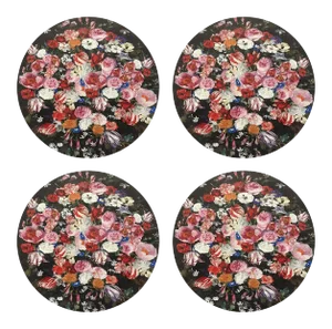 Festoon Flowers, 16" Round Pebble Placemats, Set of 4
