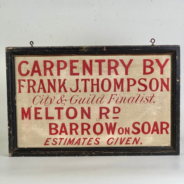 A very very lovely trade sign from the United Kingdom. A large wood sign with hand painted lettering in a gorgeous bright...
