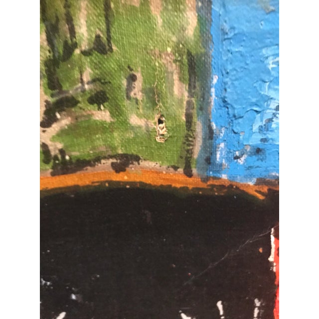 Mid 20th Century Expressionist Portrait Oil Painting of a Woman Wearing a Hat, Framed For Sale - Image 4 of 7