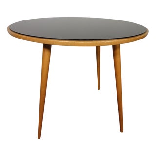 Glass and Cherrywood Table, 1960s For Sale