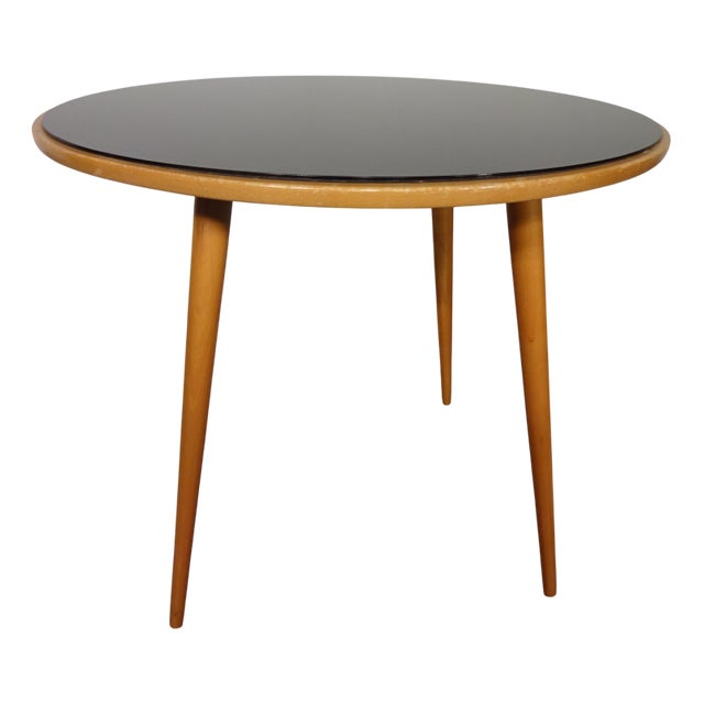 Glass and Cherrywood Table, 1960s For Sale