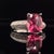 Metal Diamond Tourmaline Rubellite Ring 6.75 14k Gold 4.10 TCW Women Certified For Sale - Image 7 of 16
