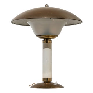 Art Deco Table Lamp in Brass and Acrylic Glass, France, 1925 For Sale