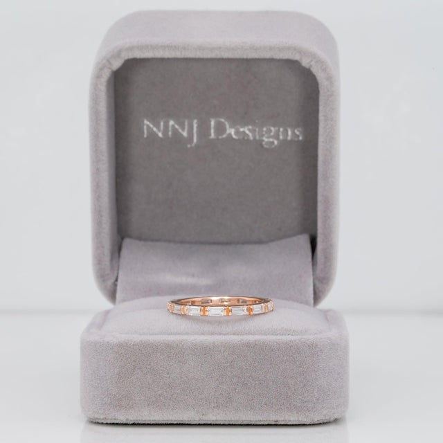 Modern 1.13Ct Lab Grown Diamond Eternity Band, Stackable Wedding Ring: Solid 14k Gold, Size 6.75 For Sale - Image 3 of 6