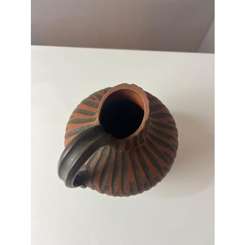 Handmade Rhodos Vase with Incised Decoration from Eiwa Keramik For Sale - Image 4 of 11