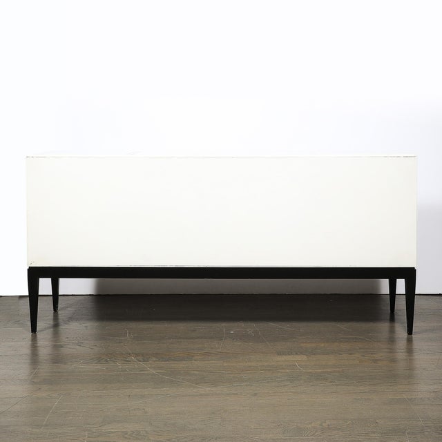 Mid-Century Cream Lacquer W/ Black Lacquer Supports Sideboard by Tommi Parzinger For Sale - Image 15 of 18