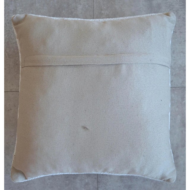 Farmhouse Vintage Handmade Hemp Kilim Rug Pillow Cover For Sale - Image 3 of 4