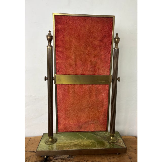 Gold Mid-Century Art Deco Style Brass and Onyx Dressing Table Mirror, 1950s For Sale - Image 8 of 12