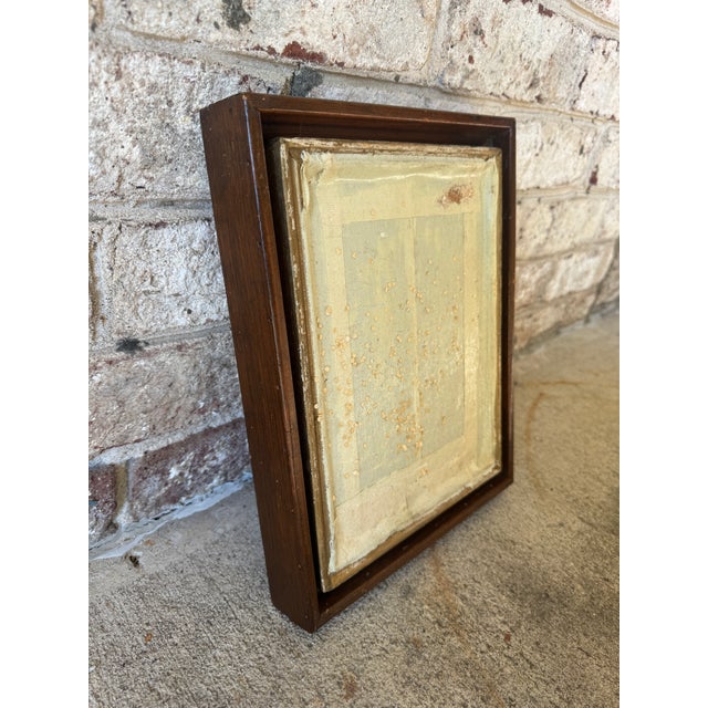 Vintage Textured Art in Original Frame For Sale - Image 11 of 18