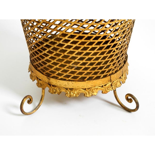 Large Mid-Century Regency Umbrella Stand in Gilded Metal, Italy, 1960s For Sale - Image 14 of 18