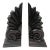 1990s Black Wood Scroll Fleur Bookends- 9a Pair For Sale