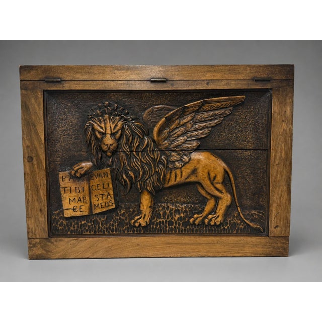 A substantial Venetian Renaissance Revival carved walnut Bible casket or document chest, likely northern Italian, circa...