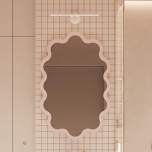 Not Yet Made - Made To Order Modern Light Blue Oval Wall Mirror for Modern Bathroom – Hvyli Oval 60 For Sale - Image 5 of 14