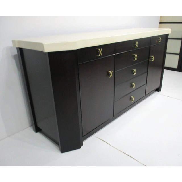 Mid-Century Modern Paul Frankl Cork Topped Sideboard Chest for Johnson Brothers Furniture For Sale - Image 3 of 11