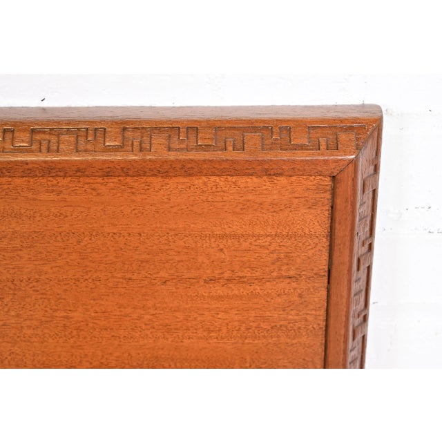 Frank Lloyd Wright Taliesin Mahogany Twin Headboard, Newly Restored For Sale In South Bend - Image 6 of 12