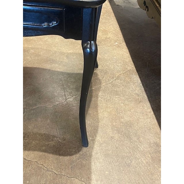 Pair of Vintage French Black Lacquered Side Tables For Sale - Image 4 of 9