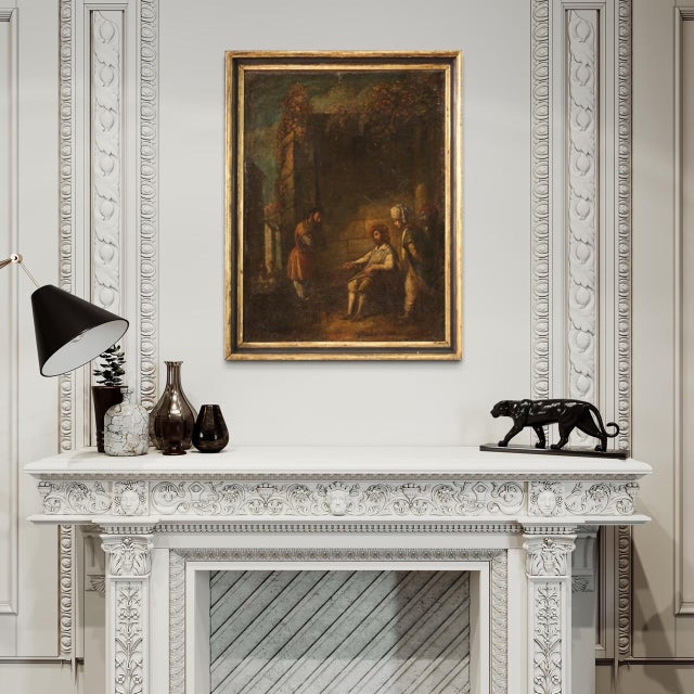 Antique Italian painting from the 17th century. Artwork oil on canvas depicting a particular religious subject, the...