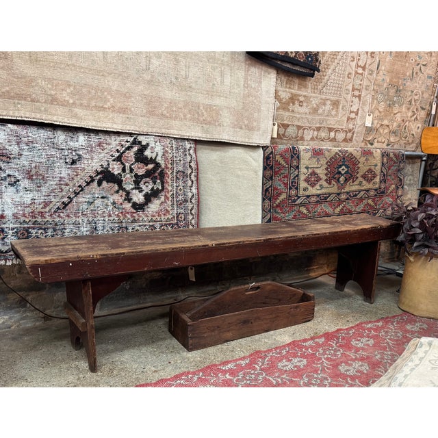 Brown Early 20th Century Primitive Bench For Sale - Image 8 of 8
