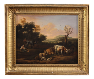 Flemish Artist, Bucolic Landscape, 1760, Oil on Canvas, Framed