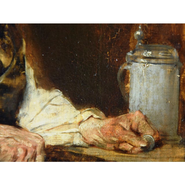 Max Gaisser, Inn Interior with an Older Man Sitting at a Table, 1890s, Oil Painting on Wood, Framed For Sale - Image 5 of 7