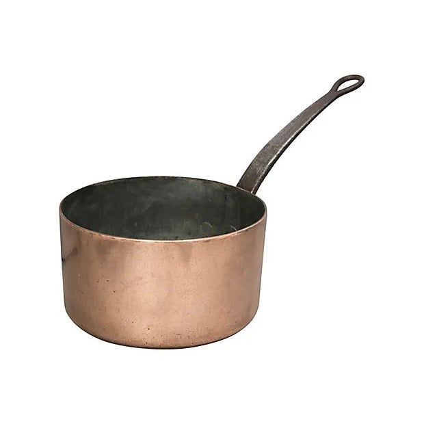 Farmhouse Antique English Copper Sauce Pan W/ "G D" Monogram For Sale - Image 3 of 5