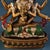 1980s Tibetan Gilt Painted Bronze Ushnishavijaya (Vijaya) Statue, Three‑Face Eight‑Armed Buddhist Goddess Sculpture For Sale - Image 9 of 10